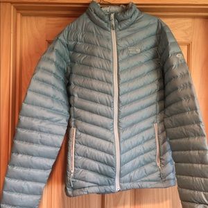 Light teal casual down jacket
